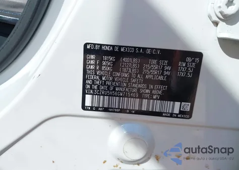 2016 Honda Hr-V Ex from USA, damaged, VIN 3CZRU5H56GM715469